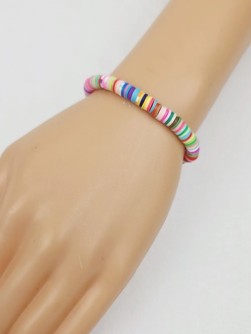 Handmade Clay Bead Multi Color Bracelet